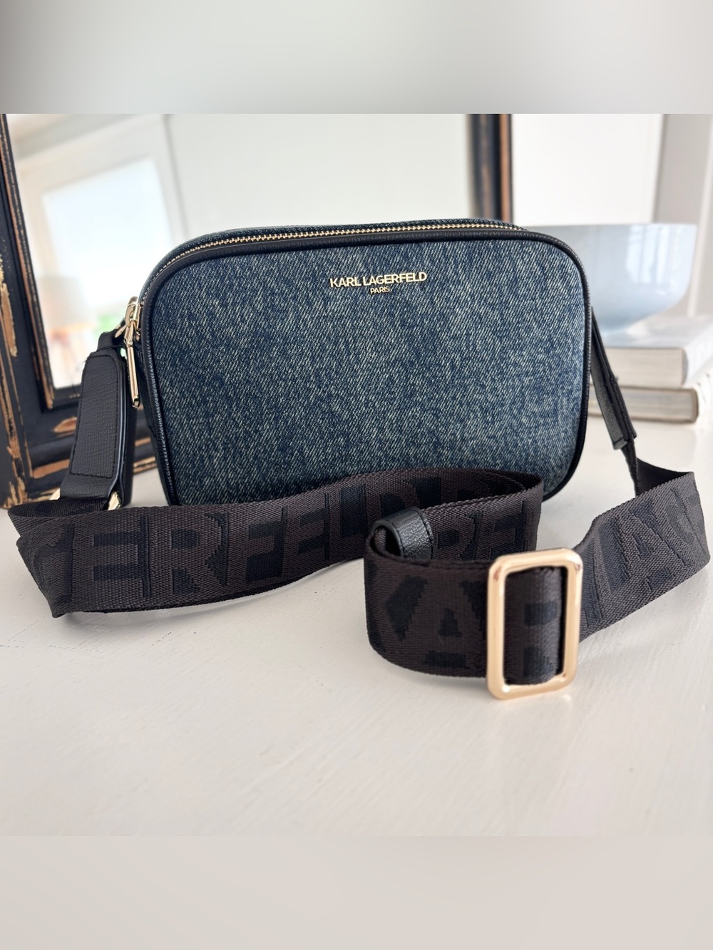 Karl Lagerfeld Maybelle Denim Crossbody Bag